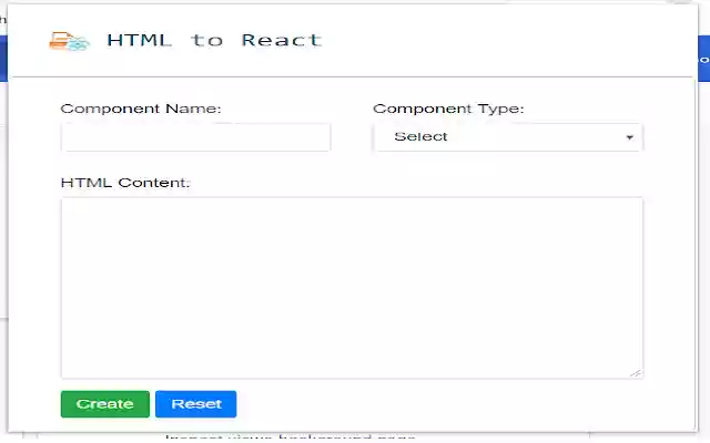 HTML To React  from Chrome web store to be run with OffiDocs Chromium online