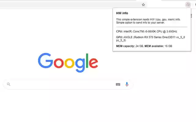 HW info  from Chrome web store to be run with OffiDocs Chromium online