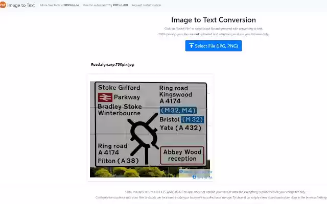 Image to Text (by PDFLite.co)  from Chrome web store to be run with OffiDocs Chromium online