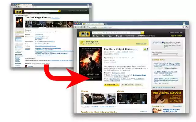 IMDb Redirect  from Chrome web store to be run with OffiDocs Chromium online