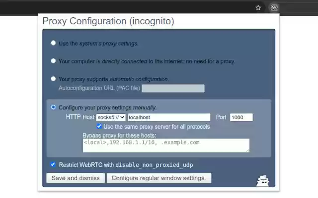 Incognito Proxy  from Chrome web store to be run with OffiDocs Chromium online