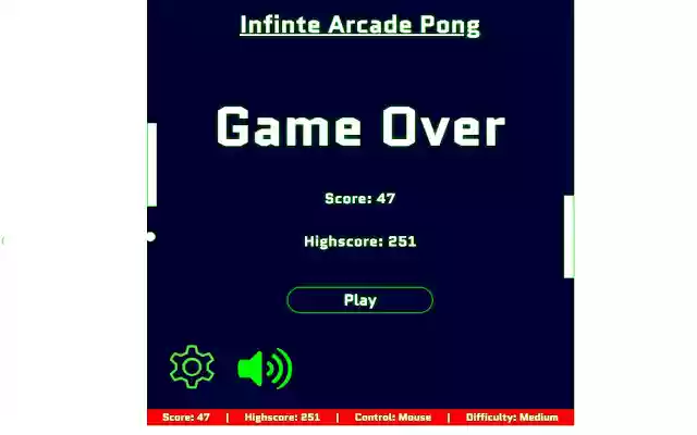 Infinite Arcade Pong aus dem Chrome Web Store kann mit OffiDocs Chromium online ausgeführt werden