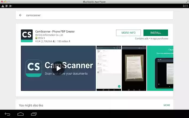 Install CamScanner for PC (Windows Mac)  from Chrome web store to be run with OffiDocs Chromium online