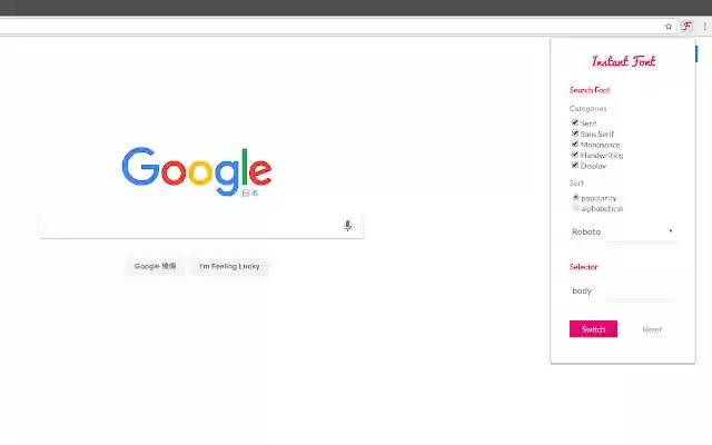 Instant Font from Chrome web store to be run with OffiDocs Chromium online Instant Font from Chrome web store to be run with OffiDocs Chromium online
