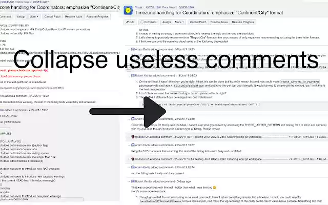 Jira comment collapser  from Chrome web store to be run with OffiDocs Chromium online