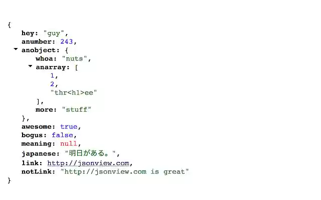 JSONView  from Chrome web store to be run with OffiDocs Chromium online