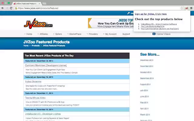 JVZoo Affiliates  from Chrome web store to be run with OffiDocs Chromium online