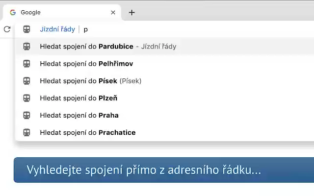 Jízdní řády  from Chrome web store to be run with OffiDocs Chromium online