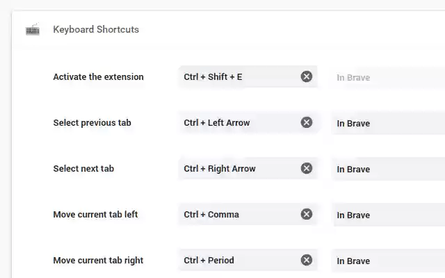 Keyboard Shortcuts  from Chrome web store to be run with OffiDocs Chromium online