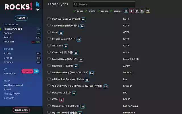 K pop Rocks from Chrome web store to be run with OffiDocs Chromium online K pop Rocks from Chrome web store to be run with OffiDocs Chromium online