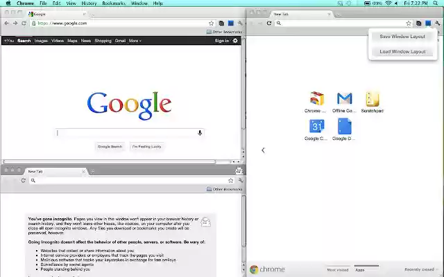 Layout Manager  from Chrome web store to be run with OffiDocs Chromium online