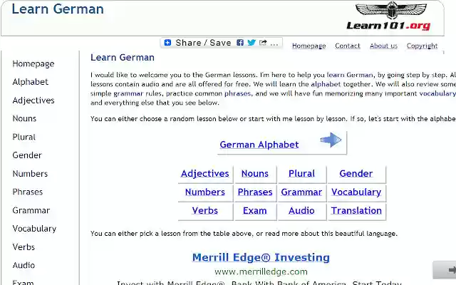 Learn German  from Chrome web store to be run with OffiDocs Chromium online