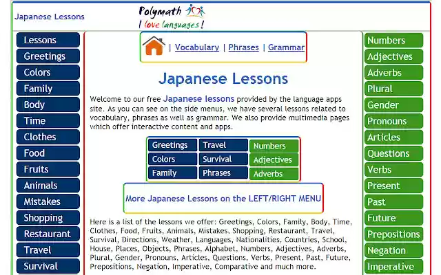 Learn Japanese  from Chrome web store to be run with OffiDocs Chromium online