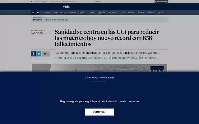 Liberador periodicos España de Chrome web store se ejecutará con OffiDocs Chromium online