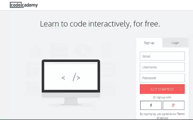 Liên kết tới Codecademy từ cửa hàng Chrome trực tuyến để chạy trực tuyến với OffiDocs Chrome