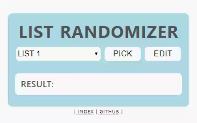 List Randomizer from Chrome web store to be run with OffiDocs Chromium online List Randomizer from Chrome web store to be run with OffiDocs Chromium online
