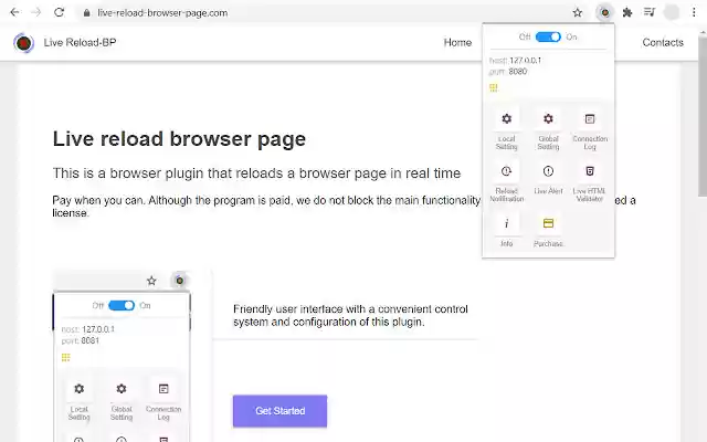 Live Reload Browser Page (Pro)  from Chrome web store to be run with OffiDocs Chromium online