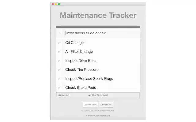 Chrome 网上商店中的 MaintenanceYourRide Maintenance Tracker 将与 OffiDocs Chromium 在线运行