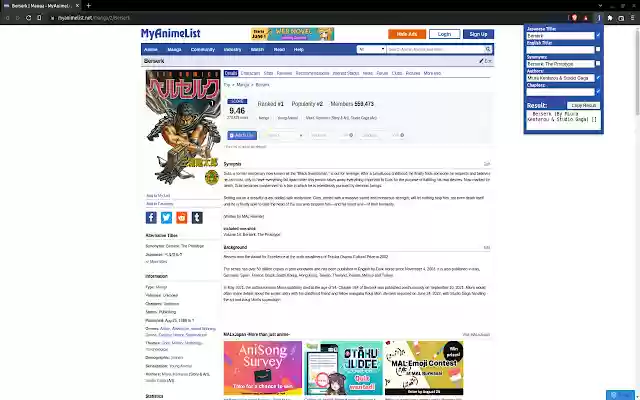 MAL Manga Info from Chrome web store to be run with OffiDocs Chromium online MAL Manga Info from Chrome web store to be run with OffiDocs Chromium online