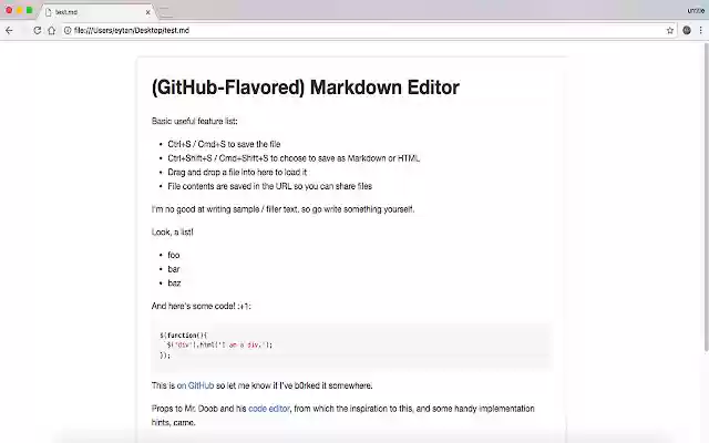 Markdown im Browser aus dem Chrome-Webshop zur Ausführung mit OffiDocs Chromium online