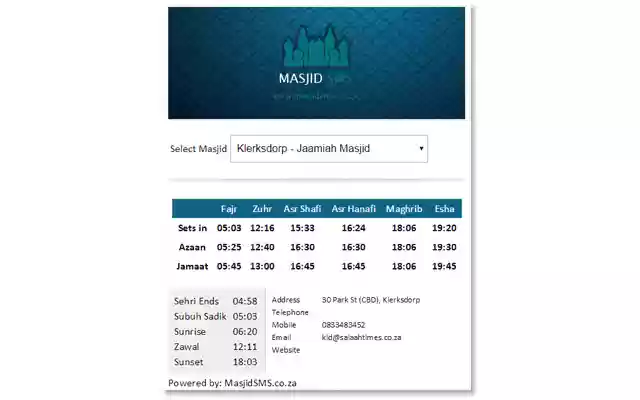 MasjidTimes from Chrome web store to be run with OffiDocs Chromium online MasjidTimes from Chrome web store to be run with OffiDocs Chromium online