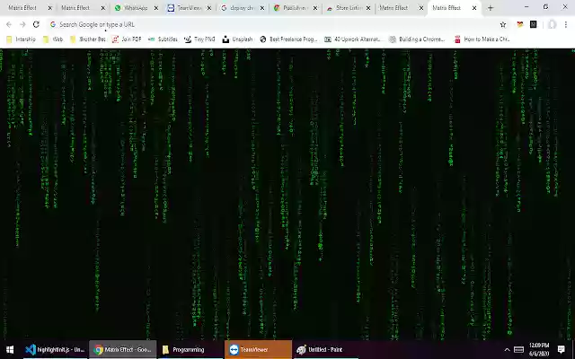Matrix Effect Chrome  from Chrome web store to be run with OffiDocs Chromium online