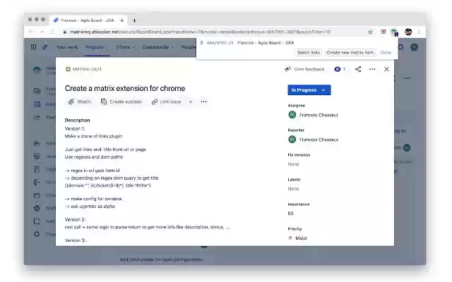 MatrixReq Extension  from Chrome web store to be run with OffiDocs Chromium online