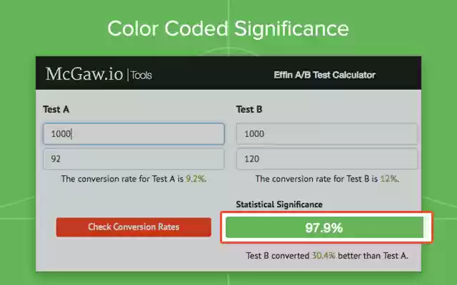 McGaw.io AB Testing Tracking Tool aus dem Chrome-Webshop zur Ausführung mit OffiDocs Chromium online