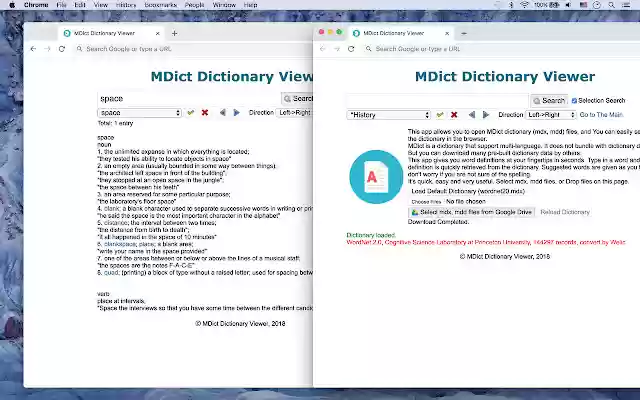 MDict Dictionary Viewer  from Chrome web store to be run with OffiDocs Chromium online