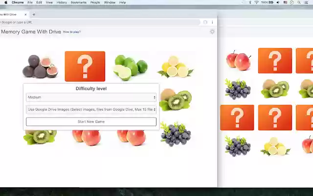 Memory Game With Drive from Chrome web store to be run with OffiDocs Chromium online Memory Game With Drive from Chrome web store to be run with OffiDocs Chromium online