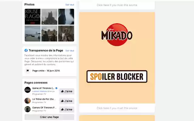 Mikado Spoiler alert  from Chrome web store to be run with OffiDocs Chromium online