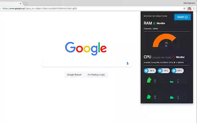 monitor and clean systems cpu / ram usage chrome plugin