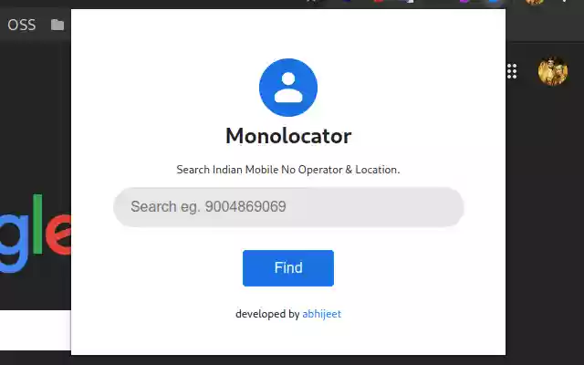 monolocator ze sklepu internetowego Chrome do uruchomienia z OffiDocs Chromium online