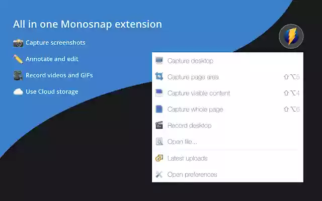 Monosnap  from Chrome web store to be run with OffiDocs Chromium online