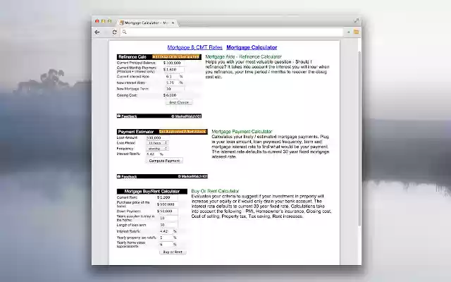 Mortgage Calculator and Mortgage Rate  from Chrome web store to be run with OffiDocs Chromium online