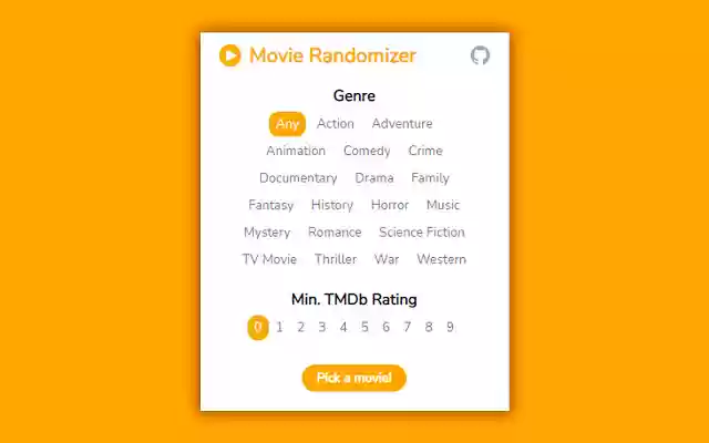 Movie Randomizer dal Chrome Web Store da eseguire con OffiDocs Chromium online