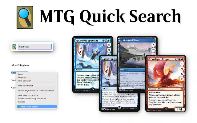 MTG Quick Search  from Chrome web store to be run with OffiDocs Chromium online