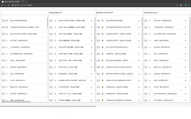 multi history viewer  from Chrome web store to be run with OffiDocs Chromium online