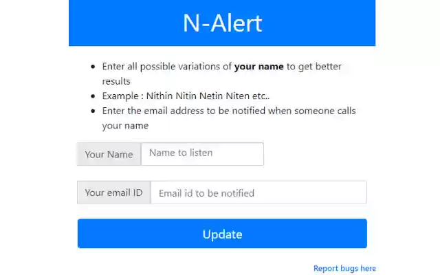 N Alert  from Chrome web store to be run with OffiDocs Chromium online