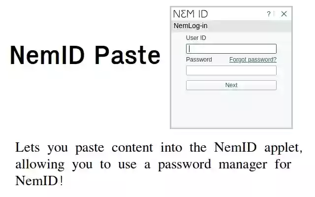 NemID paste  from Chrome web store to be run with OffiDocs Chromium online