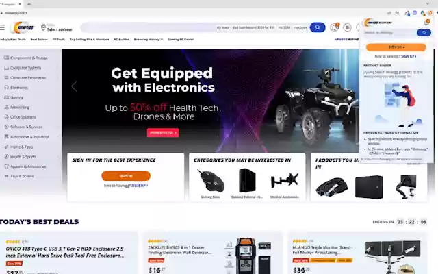 Chrome ウェブストアの Newegg Assistant が OffiDocs Chromium オンラインで実行可能に