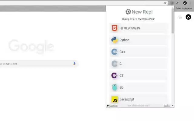 New Repl  from Chrome web store to be run with OffiDocs Chromium online