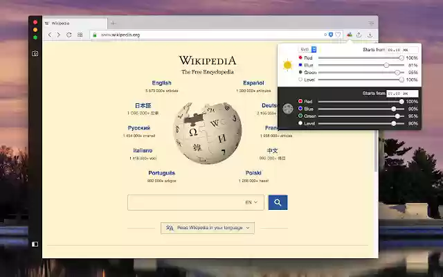 Night Shift (Lux control)  from Chrome web store to be run with OffiDocs Chromium online