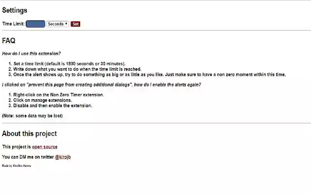 Non Zero Timer from Chrome web store to be run with OffiDocs Chromium online Non Zero Timer from Chrome web store to be run with OffiDocs Chromium online