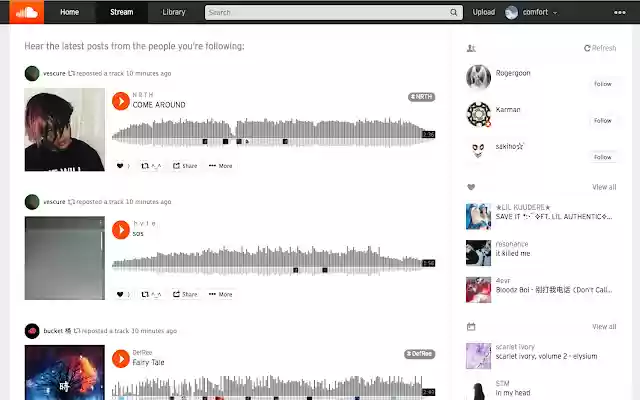 No Stat Soundcloud  from Chrome web store to be run with OffiDocs Chromium online