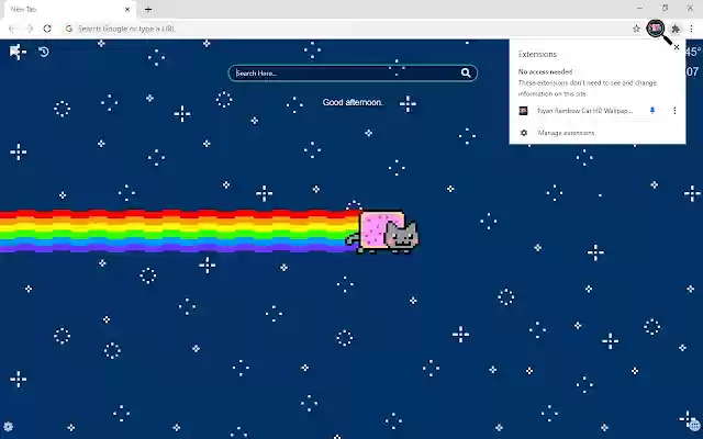 Chrome 网上商店的 Nyan Rainbow Cat Cool Wallpapers New Tab 将与 OffiDocs Chromium 在线运行