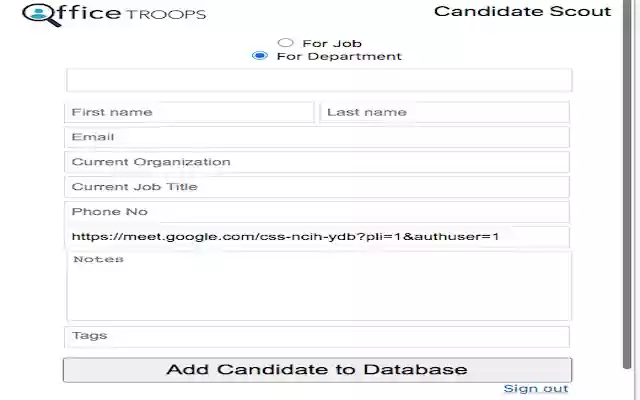 OfficeTroops Candidate Scout (Global)  from Chrome web store to be run with OffiDocs Chromium online