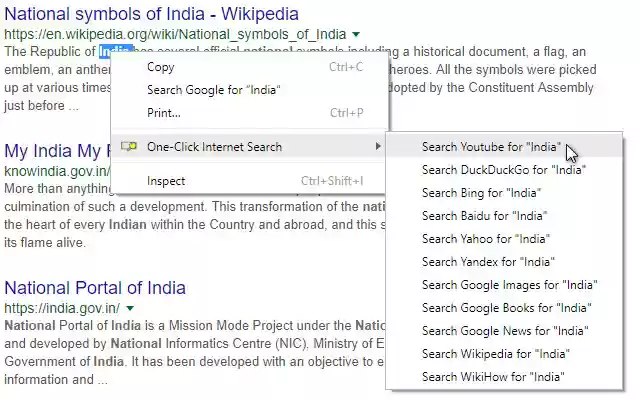 One Click Internet Search  from Chrome web store to be run with OffiDocs Chromium online