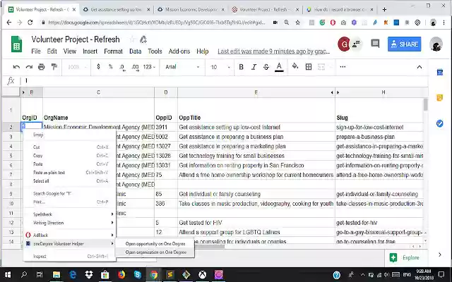 oneDegree Volunteer Helper from Chrome web store to be run with OffiDocs Chromium online oneDegree Volunteer Helper from Chrome web store to be run with OffiDocs Chromium online