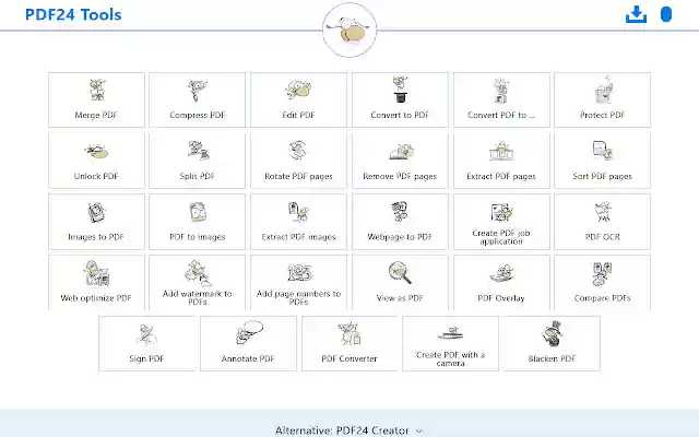 PDF24 Tools  from Chrome web store to be run with OffiDocs Chromium online